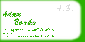 adam borko business card